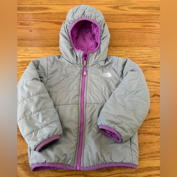 THE NORTH FACE kids Reversible Mossbud Swirl Full Zip Hooded Jacket size 2T